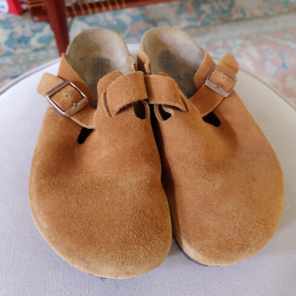 Birkenstock Boston Mink Suede Sandals